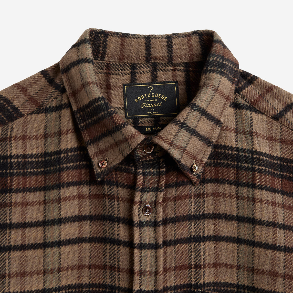 Stalia Oversized Plaid Flannel Shirt - Taupe Brown