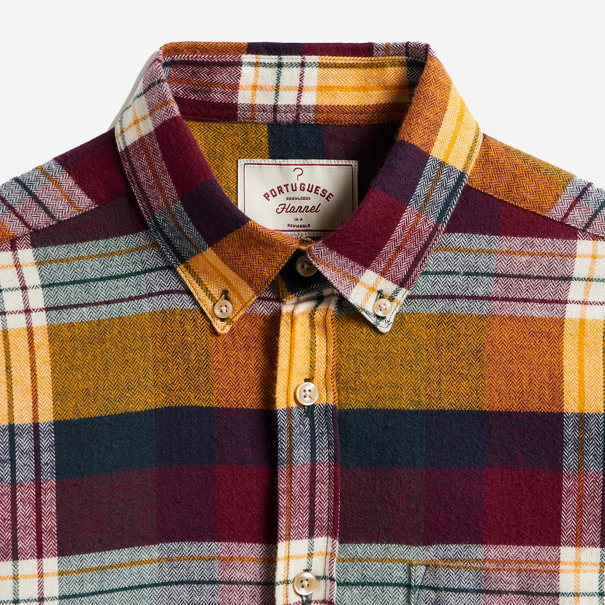 Stance Plaid Flannel Shirt - Yellow/Burgundy