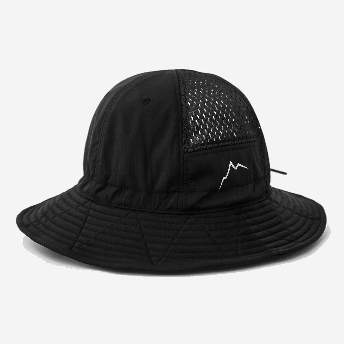 Stretch Nylon Mesh Bucket Hat - Black