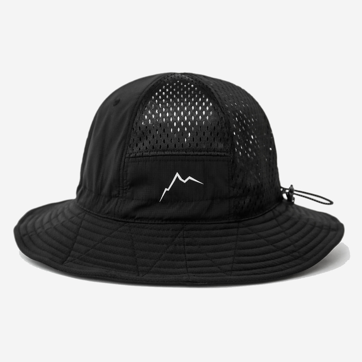 Stretch Nylon Mesh Bucket Hat - Black