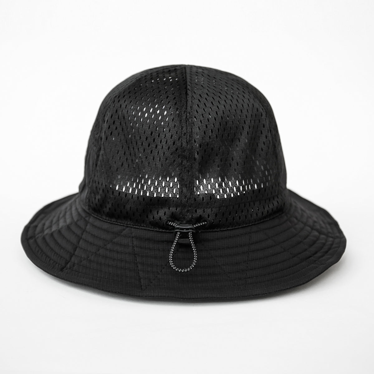 Stretch Nylon Mesh Bucket Hat - Black