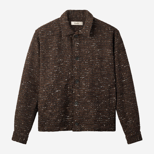 Sun Boucle Relaxed Fit Overshirt - Brown