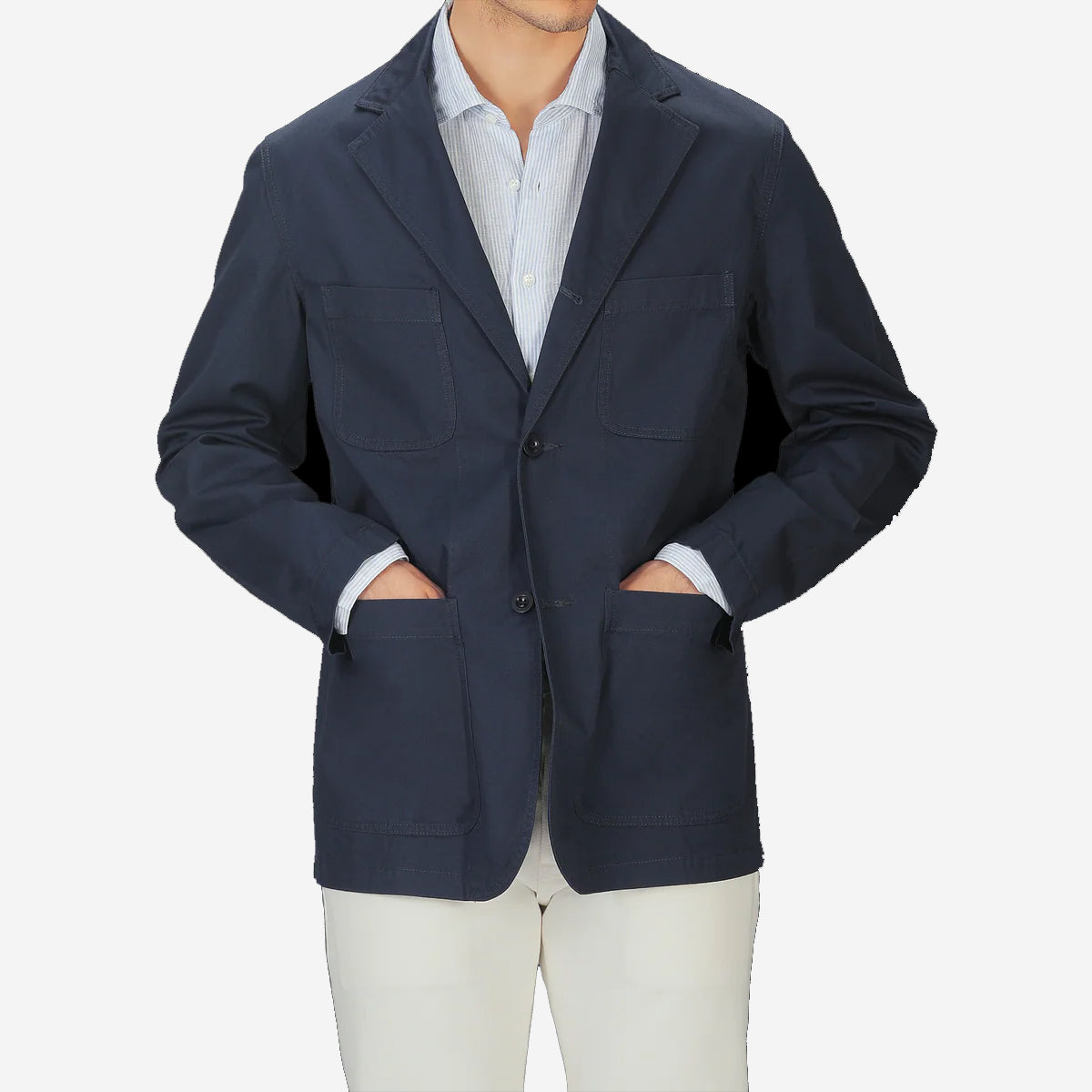 East Harbour Surplus - Sawyer Patch Pocket Gabardine Blazer - Navy