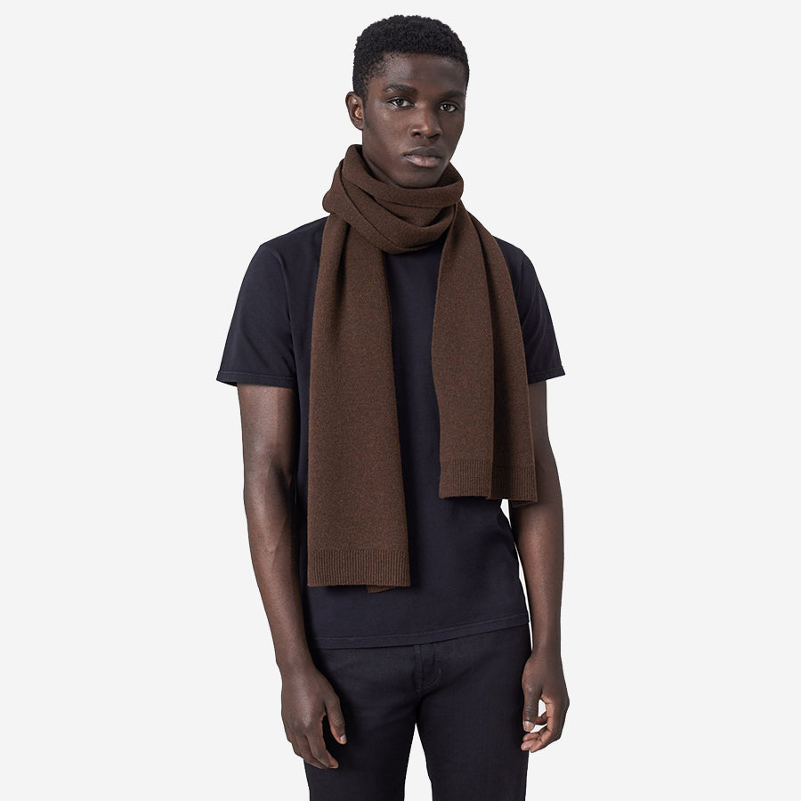 Merino Wool Scarf - Deep Black