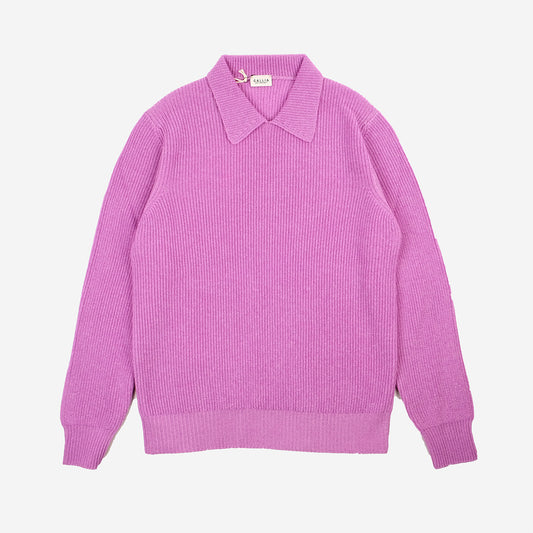 Seattle Merino Wool Corn Knit Polo - Pink