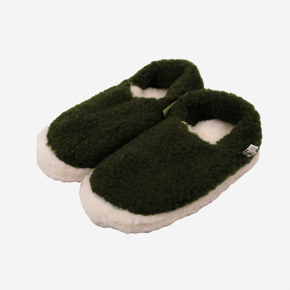 Siberian Wool Slippers - Dark Green