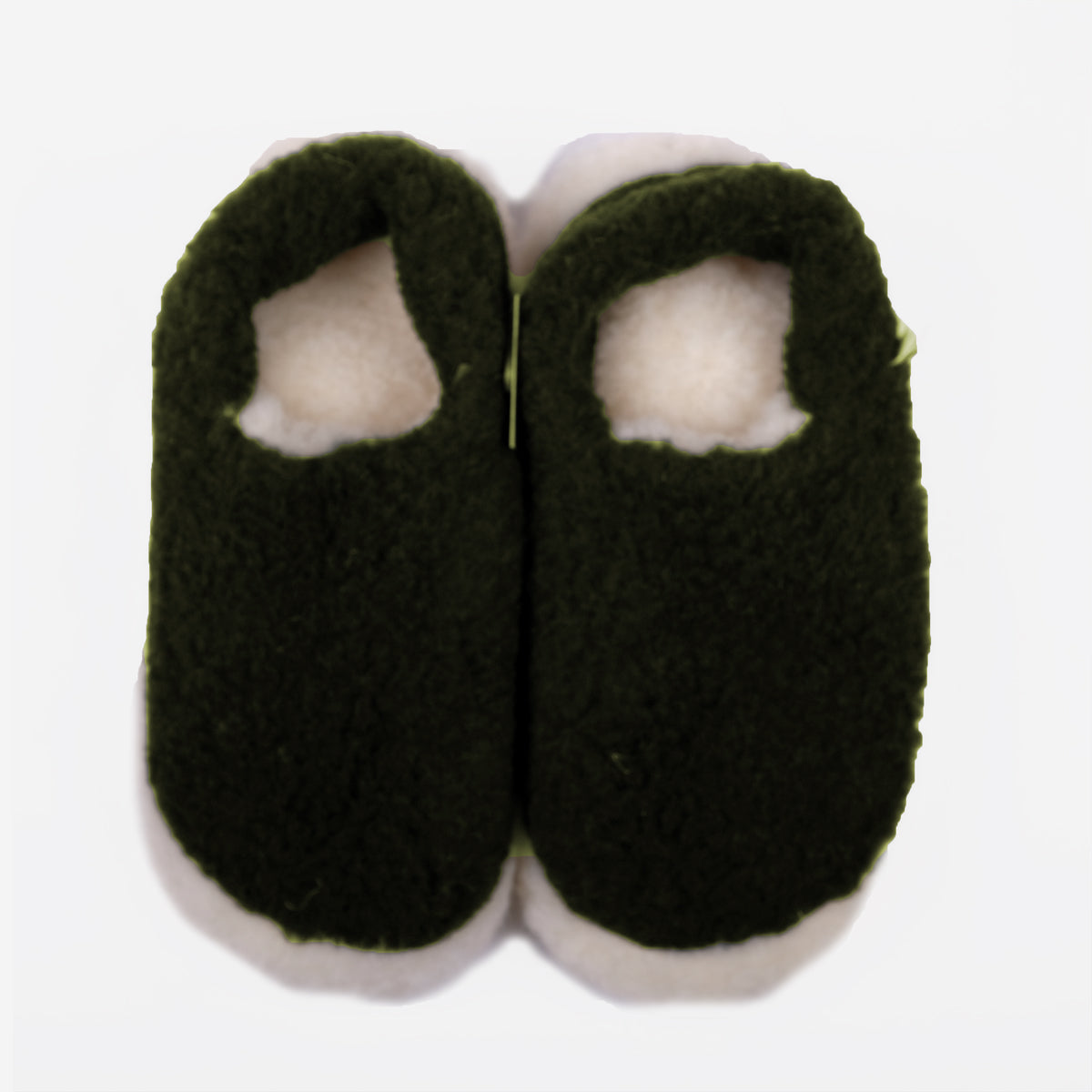 Siberian Wool Slippers - Dark Green