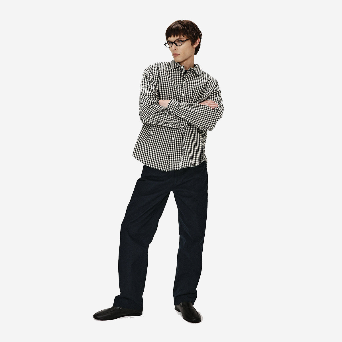 Straight Cotton Duck Denim Pants - Navy