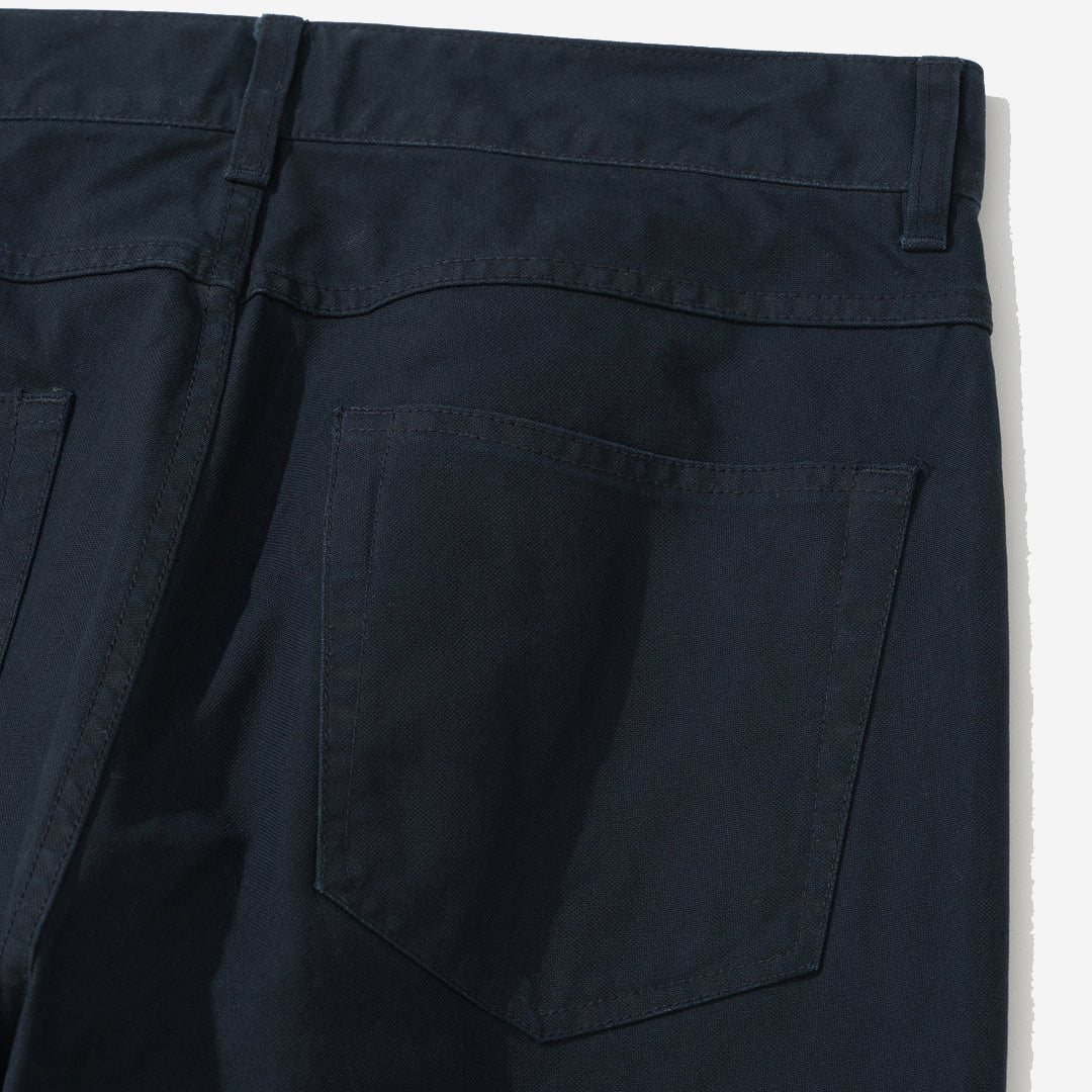 Straight Cotton Duck Denim Pants - Navy