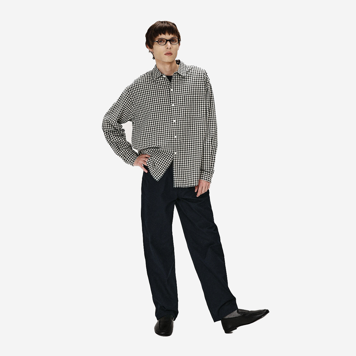 Straight Cotton Duck Denim Pants - Navy