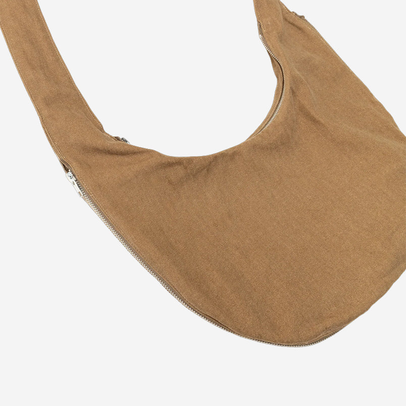 Slinger Shoulder Bag - Brown Herringbone