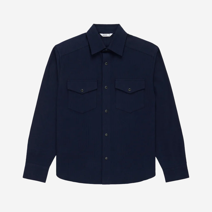 Western Snap Shirt - Midnight Shadow Stripe