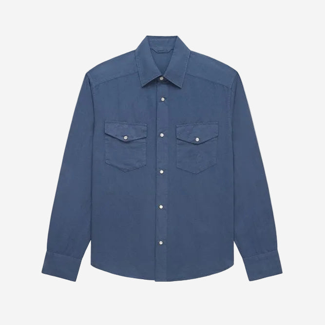 Snap Western Shirt - Slate Garment Dye