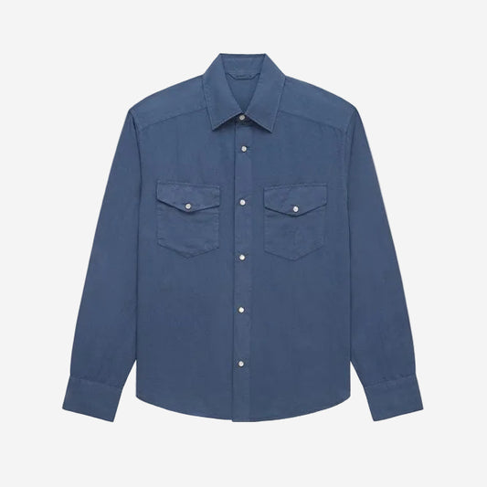 Snap Western Shirt - Slate Garment Dye