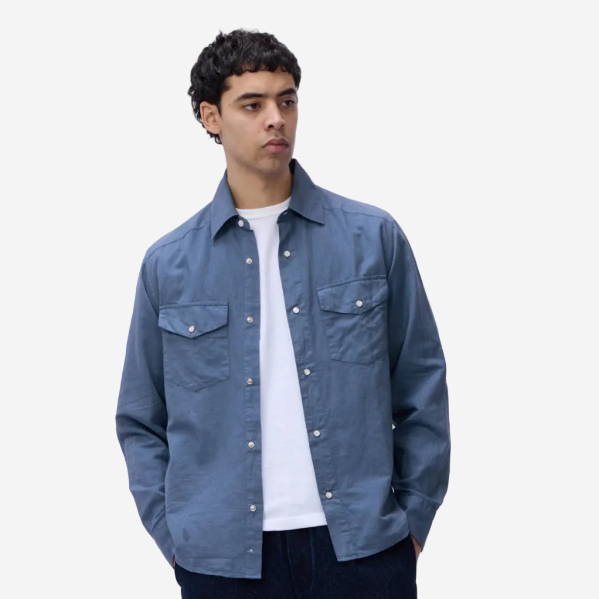 Snap Western Shirt - Slate Garment Dye