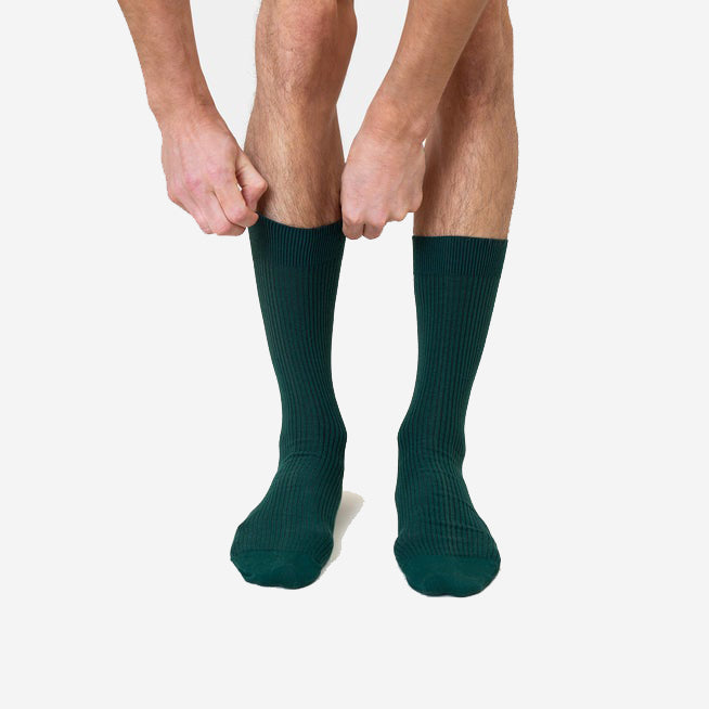 Classic Organic Crew Socks - Ocean Green