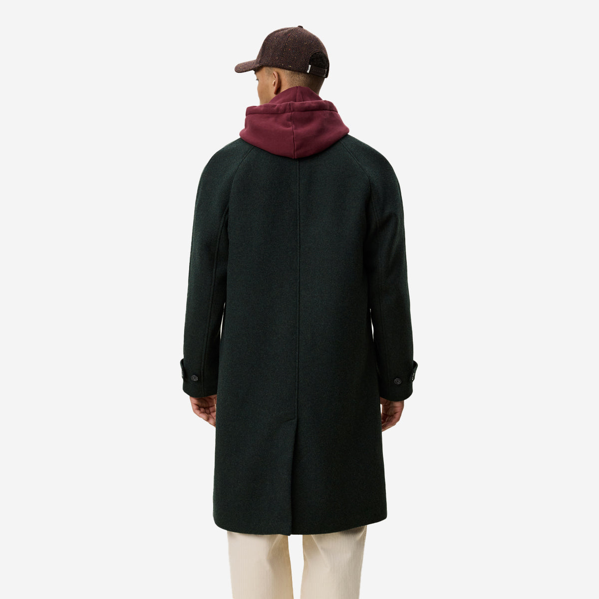 Solid Wool Coat - Rosin Green