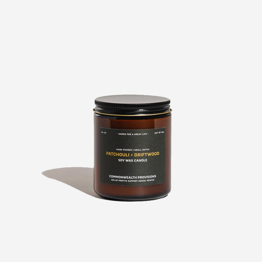 Soy Candle - Patchouli + Driftwood
