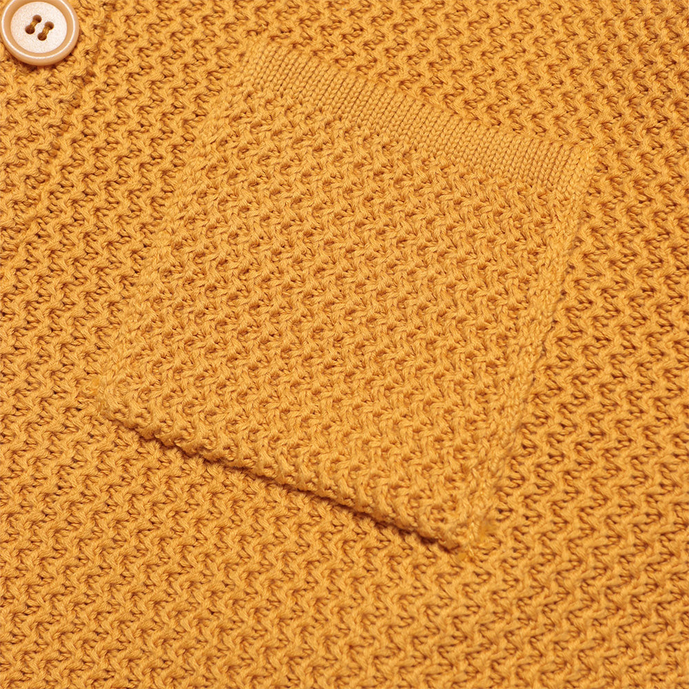 Station Ribbed Crochet Cardigan - Honey Gold