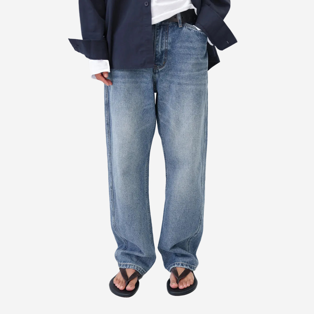 Straight Cut Denim 13oz Pants - Stonewashed Indigo