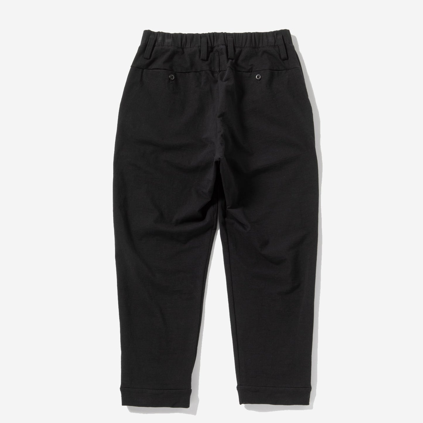 Stretch Ankle Tapered Trousers - Black