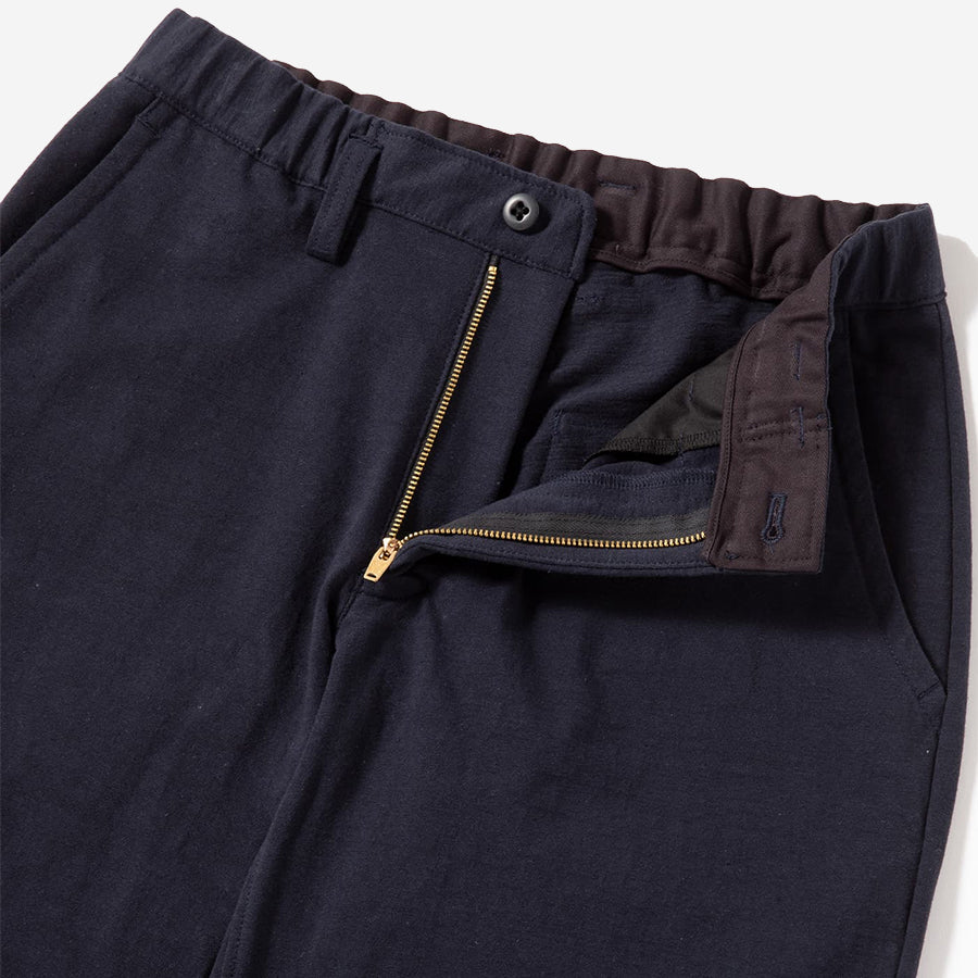 Stretch Peg-Top Easy Trousers - Dark Navy