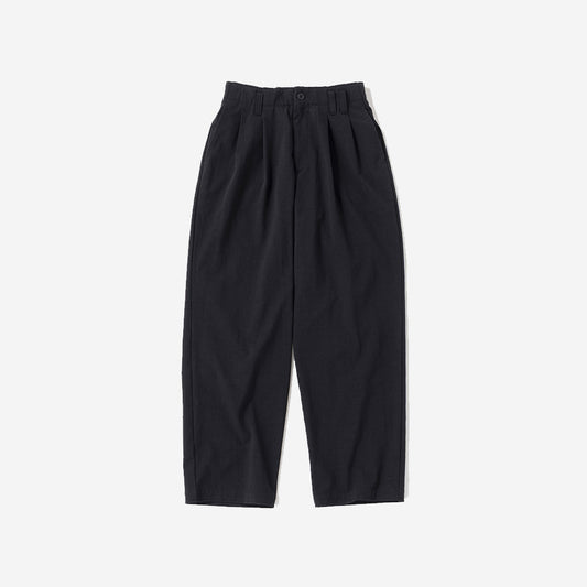 Stretch Wide 2-Pleat Trousers - Black