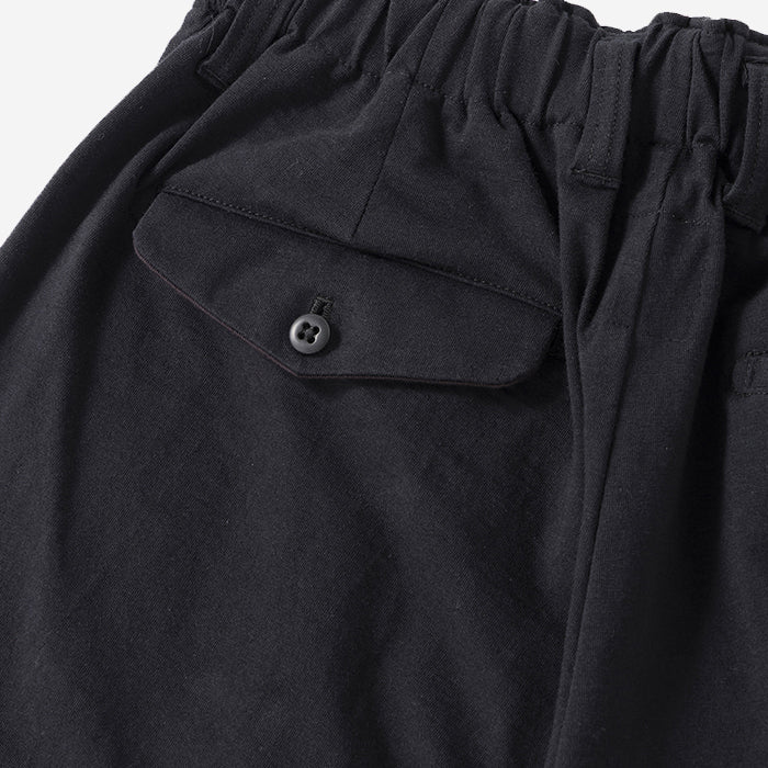 Stretch Wide 2-Pleat Trousers - Black