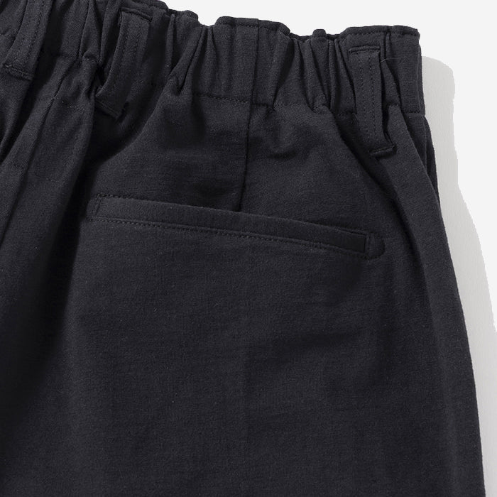 Stretch Wide 2-Pleat Trousers - Black