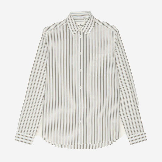 Stripe Poplin Shirt - Light Ivory