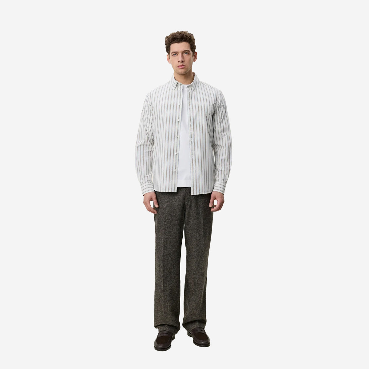 Stripe Poplin Shirt - Light Ivory