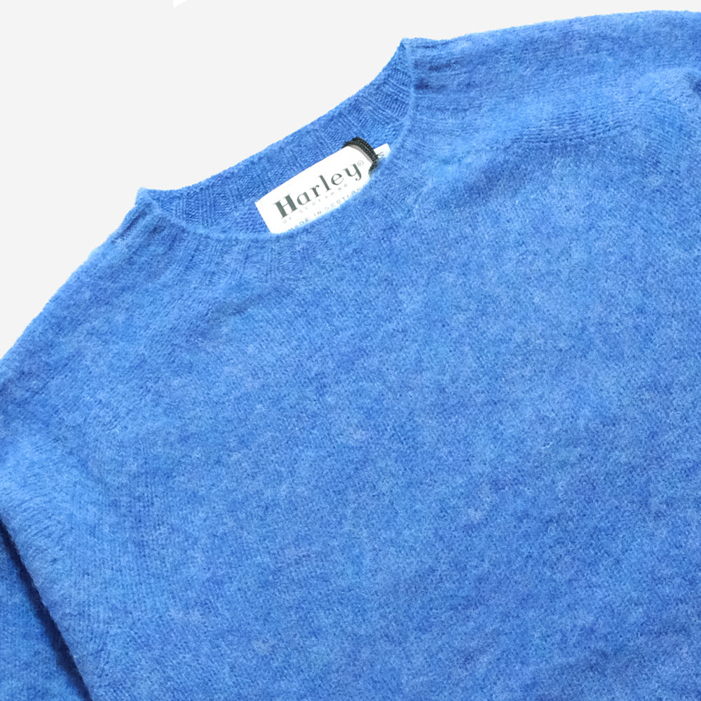 Supersoft Shaggy Wool Crew Sweater - Blue Toon