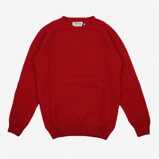 Supersoft Shaggy Wool Crew Sweater - Cardinal Red