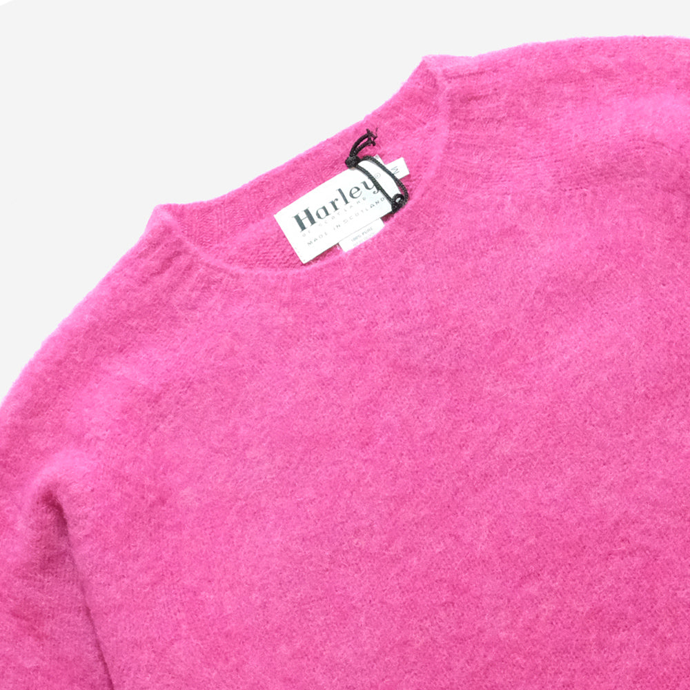 Supersoft Shaggy Wool Crew Sweater - Carnation