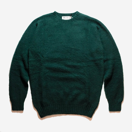 Supersoft Shaggy Wool Crew Sweater - Forest Green