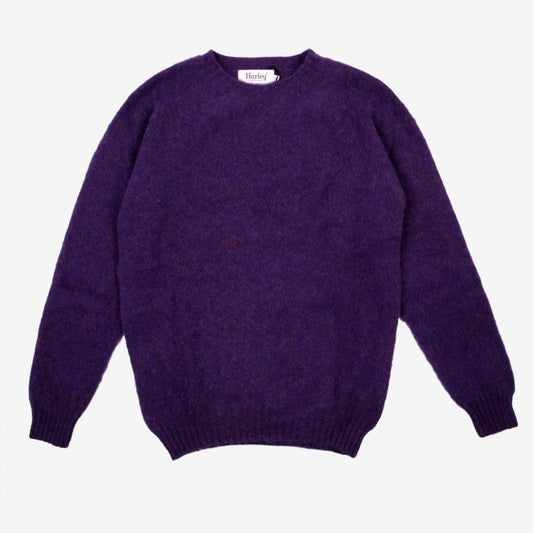 Supersoft Shaggy Wool Crew Sweater - Iris Purple