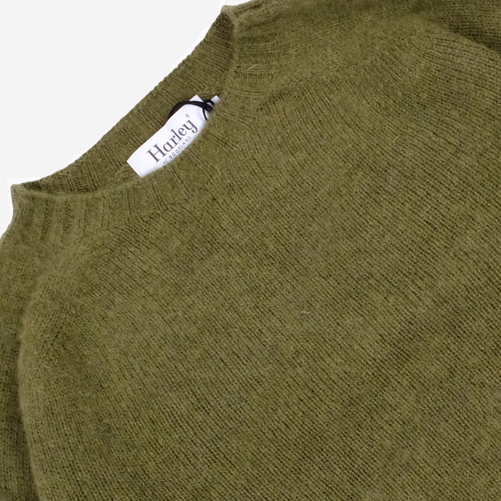 Supersoft Shaggy Wool Crew Sweater - Kale