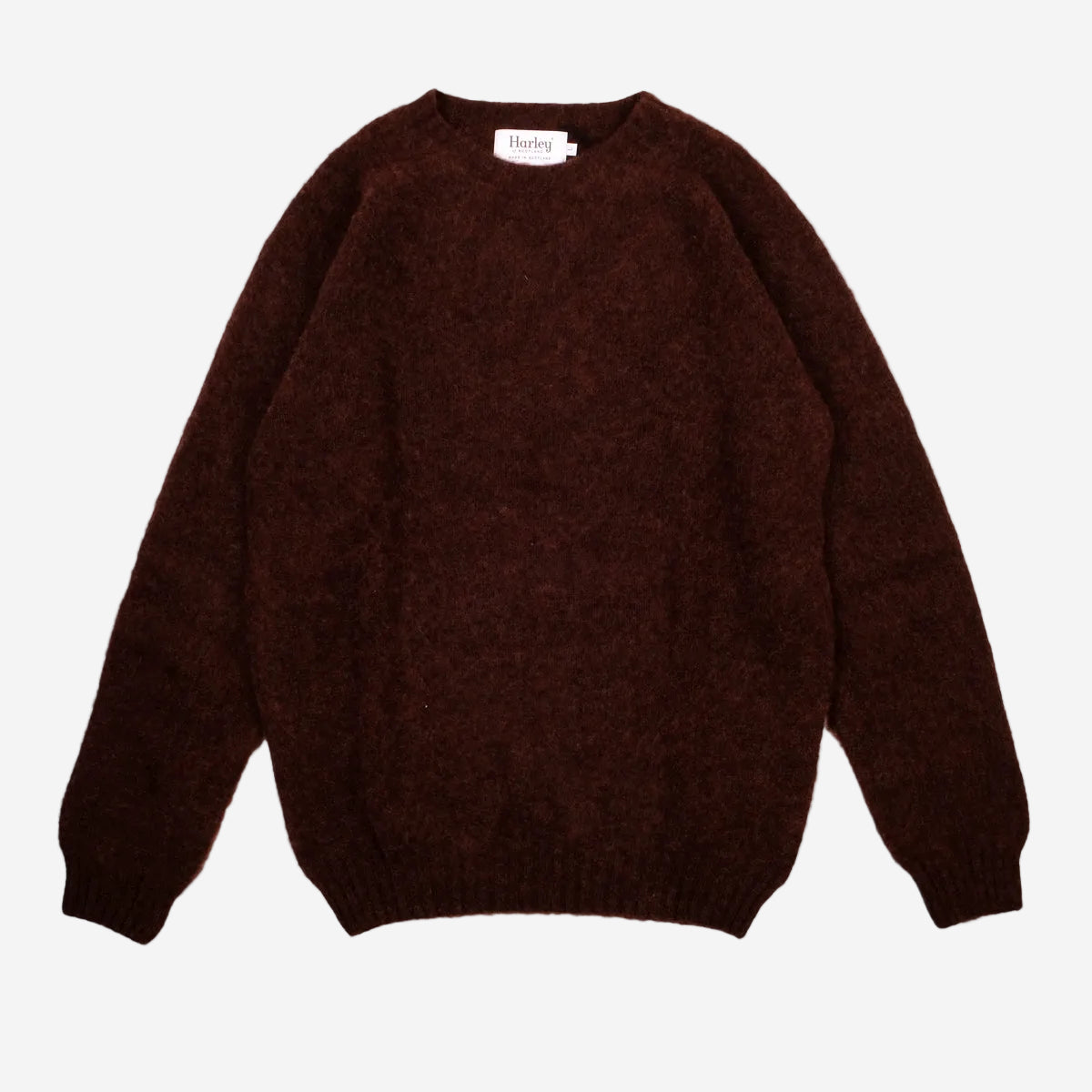 Supersoft Shaggy Wool Crew Sweater - Marron
