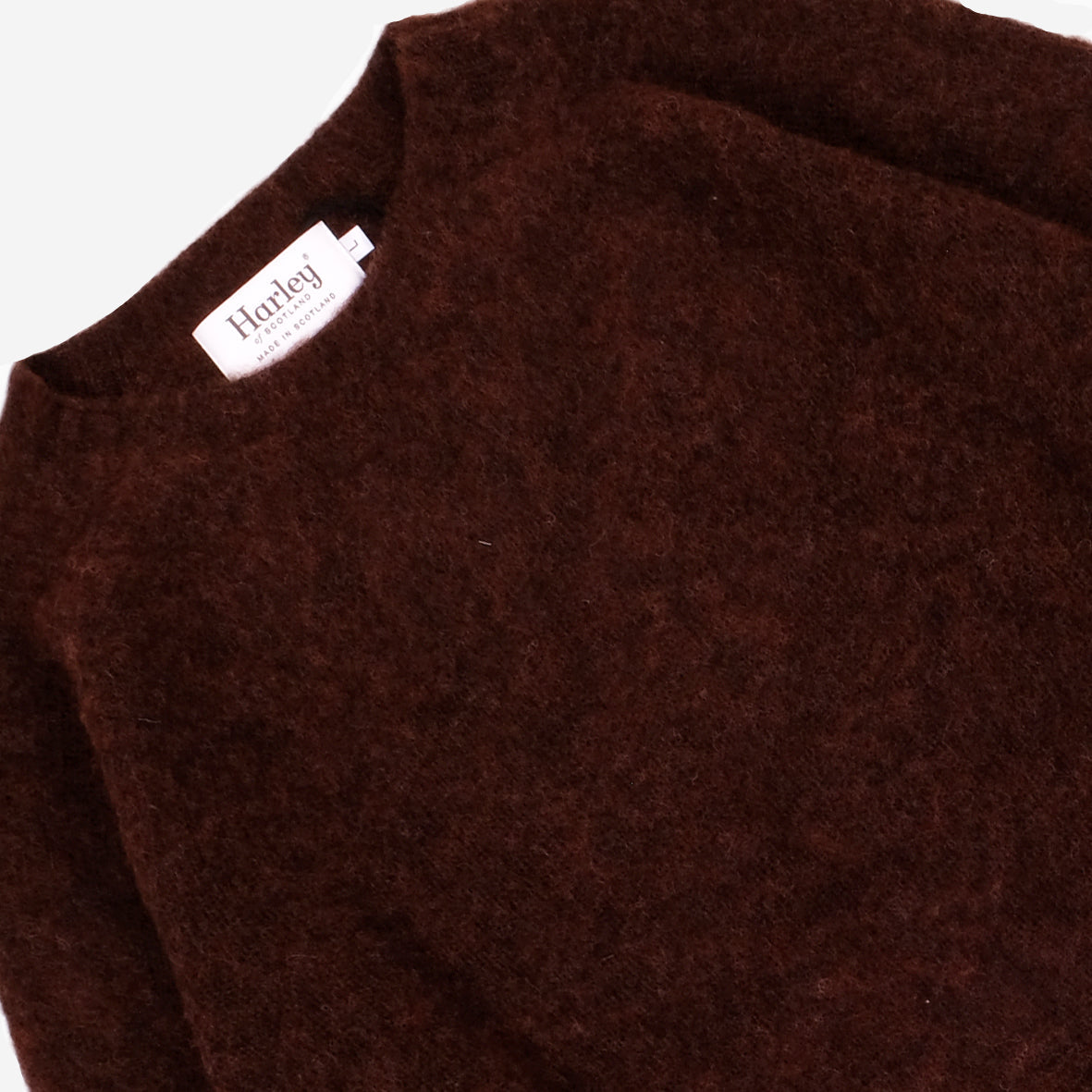 Supersoft Shaggy Wool Crew Sweater - Marron