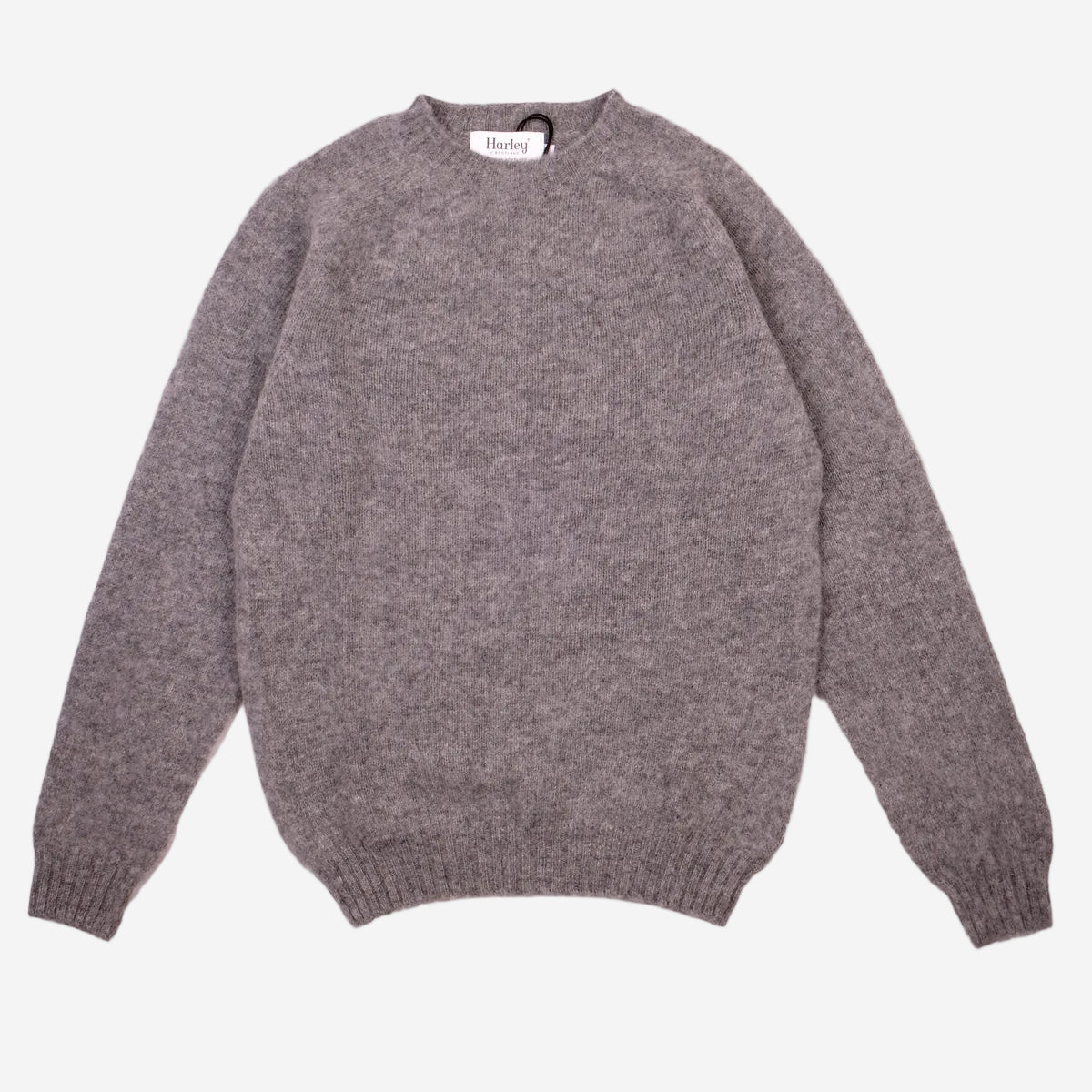 Supersoft Shaggy Wool Crew Sweater - Mid Grey