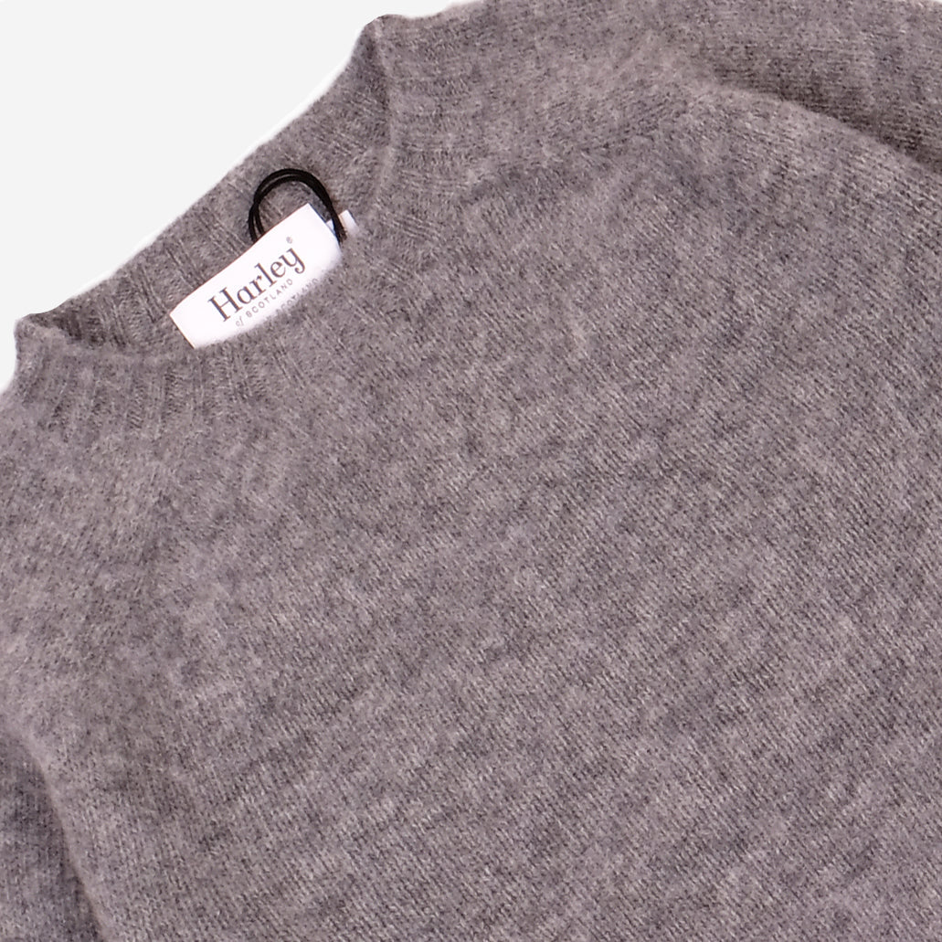 Supersoft Shaggy Wool Crew Sweater - Mid Grey