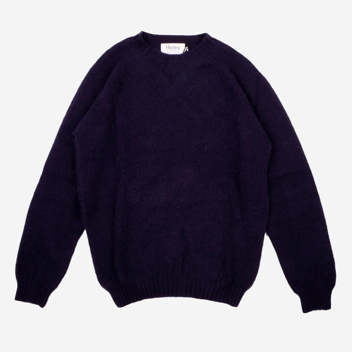 Supersoft Shaggy Wool Crew Sweater - Navy
