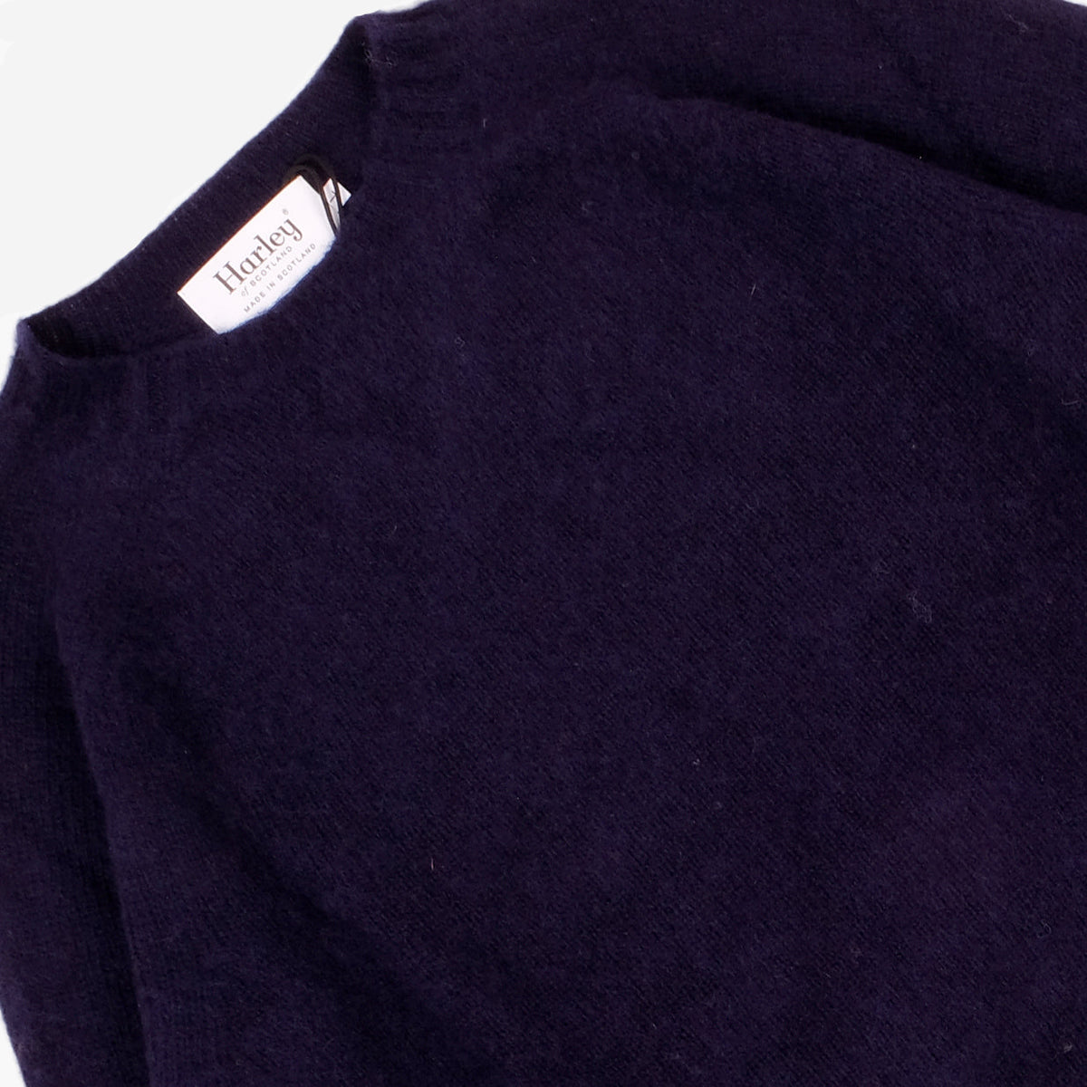 Supersoft Shaggy Wool Crew Sweater - Navy