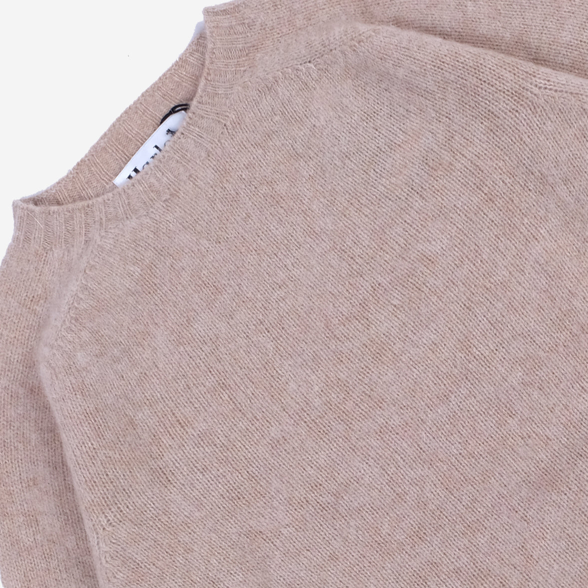 Supersoft Shaggy Wool Crew Sweater - Cameo