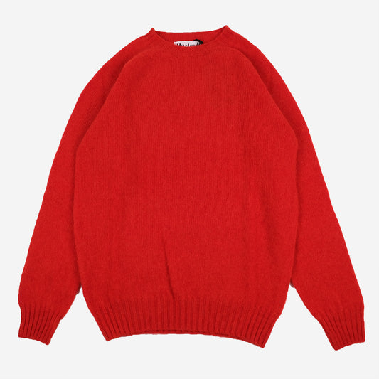 Supersoft Shaggy Wool Crew Sweater - Carmen Red