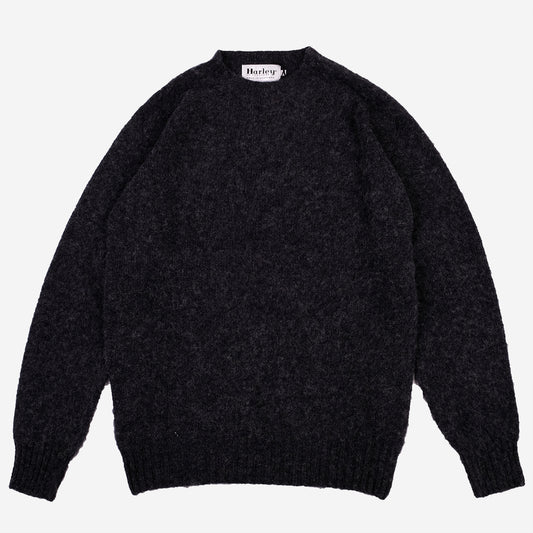 Supersoft Shaggy Wool Crew Sweater - Charcoal