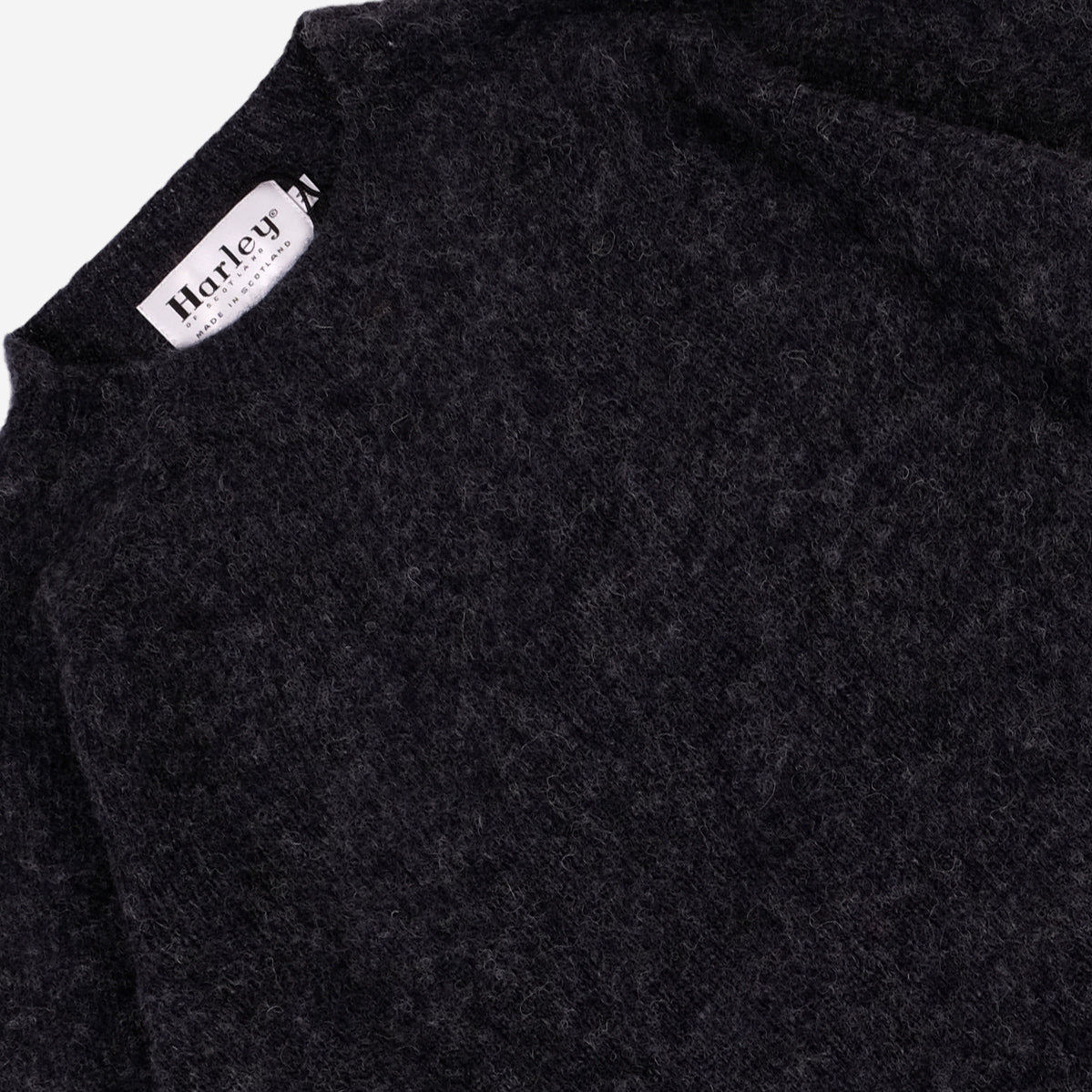 Supersoft Shaggy Wool Crew Sweater - Charcoal