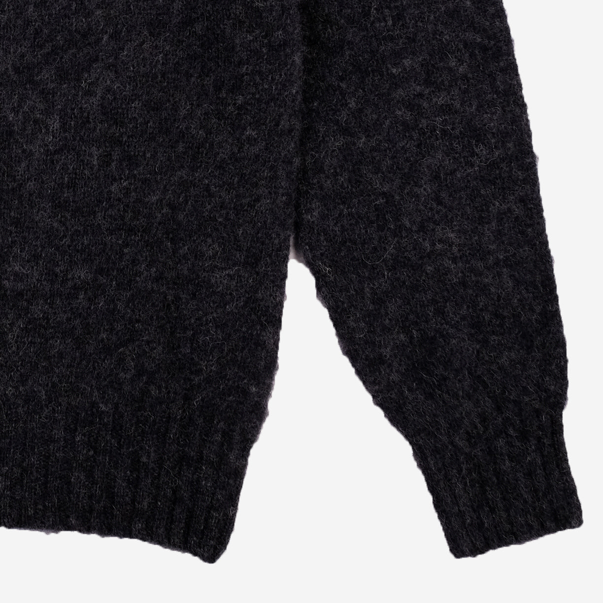 Supersoft Shaggy Wool Crew Sweater - Charcoal