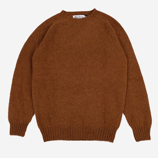 Supersoft Shaggy Wool Crew Sweater - Walnut