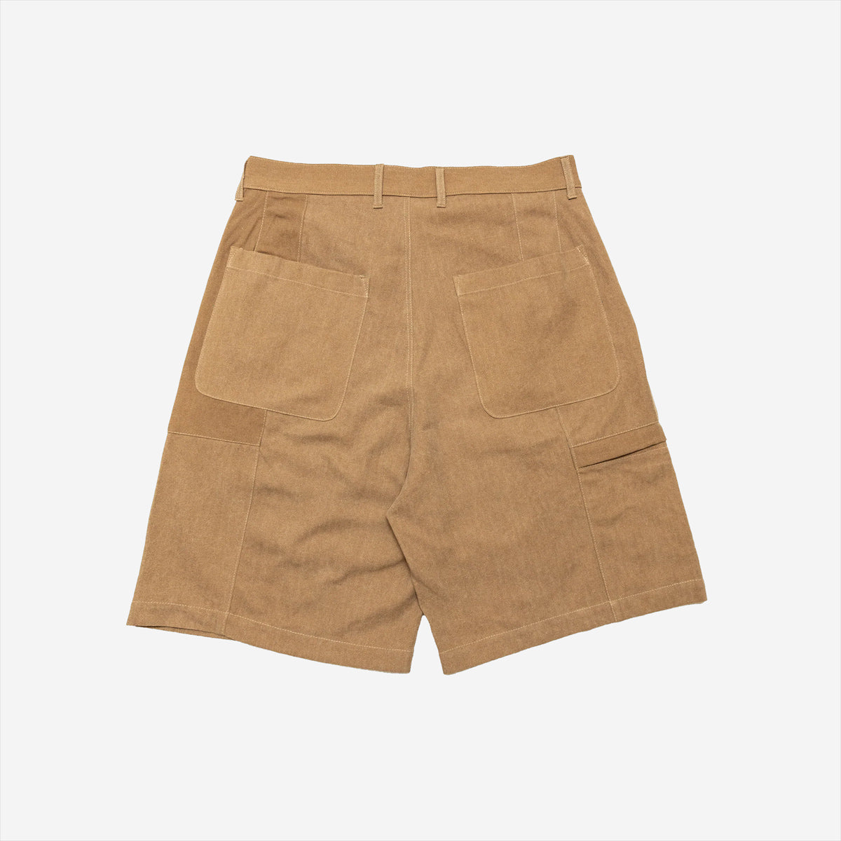 Tae Wide Cargo Shorts - Brown Herringbone